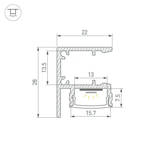 Профиль WALL-2228-2000 ANOD, ракурс 3