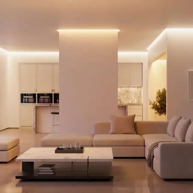 Профиль CEIL-S18-SHADOW-SIDE-3000 WHITE, ракурс 4