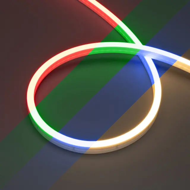 Гибкий неон NOVA-SIDE-PU-B84-12x20mm 24V RGB-Warm (15 W/m, IP68, 5m, wire x2)