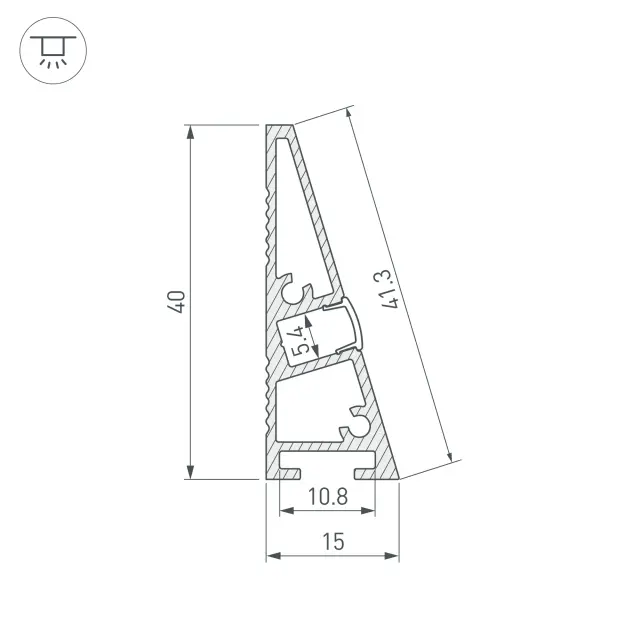 Профиль PLINTUS-H40-2000 BLACK, ракурс 3