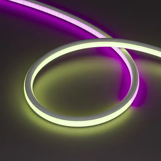 Гибкий неон SPI-WAVE-TOP-G200-18x15mm 12V RGB PX2 (26 W/m, IP54, 5m, wire x1), ракурс 2