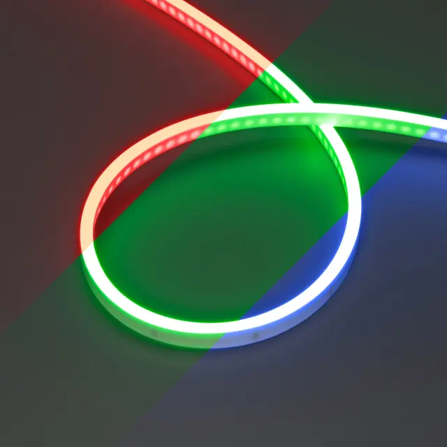 Гибкий неон WAVE-SIDE-PU-H120-06x12mm 24V RGB (8 W/m, IP68, 5m, wire x2)