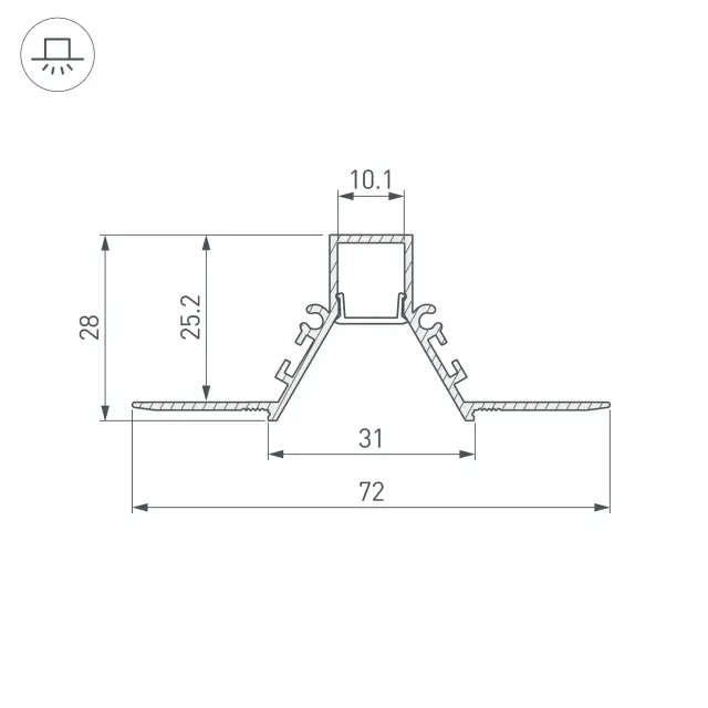Профиль COMFORT10-V-FANTOM-2000 WHITE, ракурс 3
