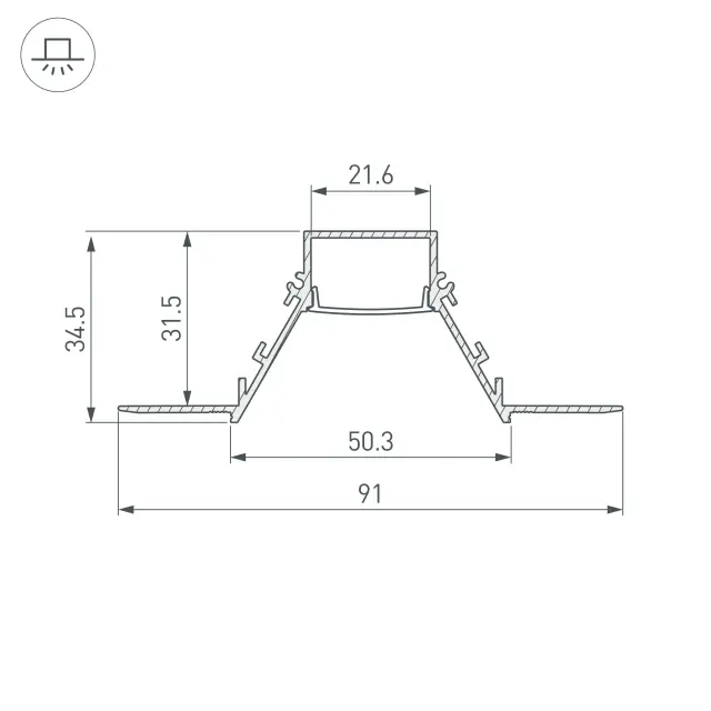 Профиль COMFORT21-V-FANTOM-2000 WHITE, ракурс 3