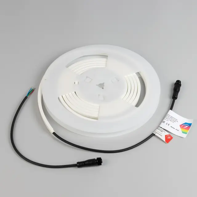 Гибкий неон WAVE-SIDE-PU-H120-06x12mm 24V RGB (8 W/m, IP68, 3m, wire x1), ракурс 3