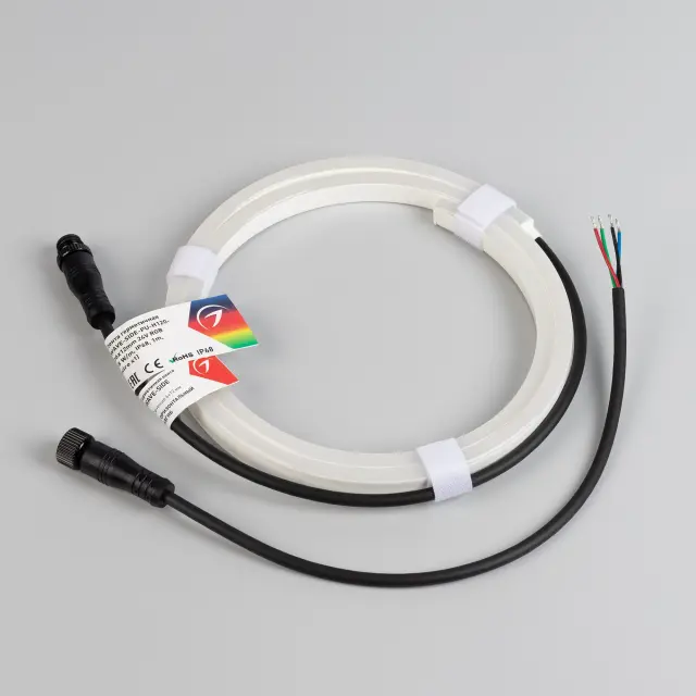 Гибкий неон WAVE-SIDE-PU-H120-06x12mm 24V RGB (8 W/m, IP68, 1m, wire x1), ракурс 5
