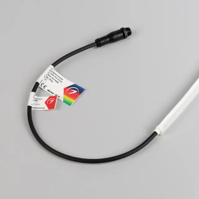 Гибкий неон WAVE-TOP-PU-H120-10x10mm 24V RGB (10 W/m, IP68, 3m, wire x1), ракурс 2