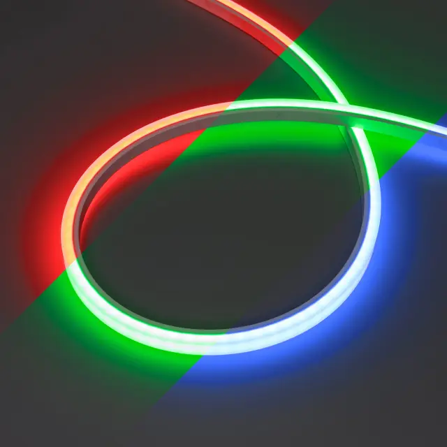 Гибкий неон WAVE-TOP-PU-H120-10x10mm 24V RGB (10 W/m, IP68, 1m, wire x1)
