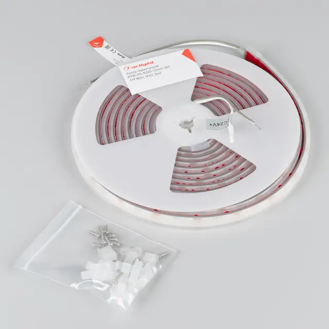 Светодиодная лента герметичная RTW-PS-A240-12mm 24V Warm2700 (19 W/m, IP67, 5m), ракурс 2