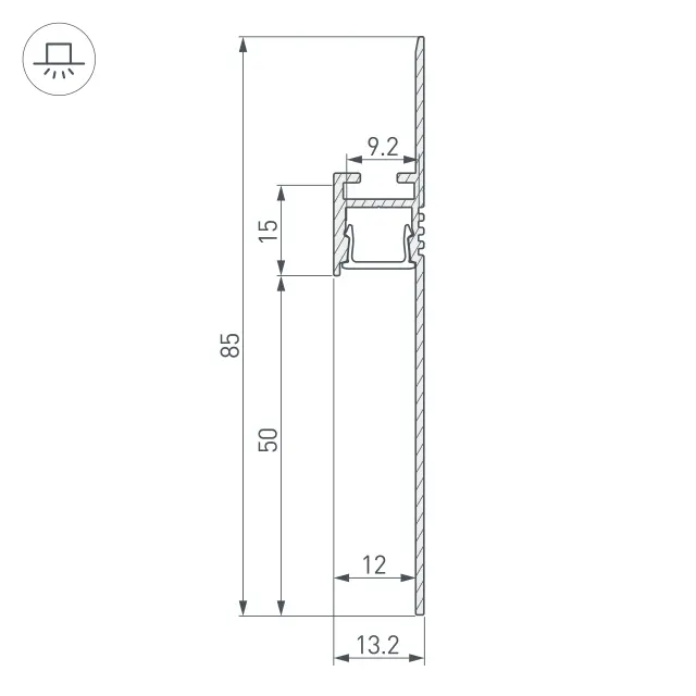 Профиль ARH-PLINTUS-50-FANTOM-3000 BLACK, ракурс 3