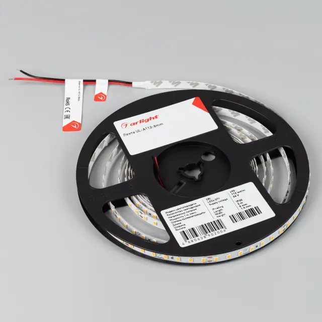 Светодиодная лента UL-A112-8mm 24V Day4000 (12 W/m, IP20, 5m), ракурс 2