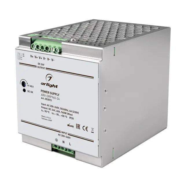Блок питания ARV-DRP960-24 (24V, 40A, 960W, PFC)