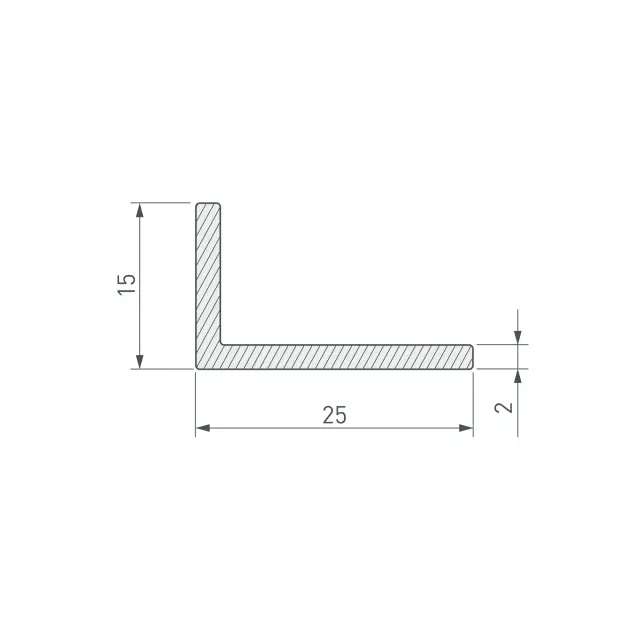 Уголок ARH-W25х15х2-2000 ANOD, ракурс 2