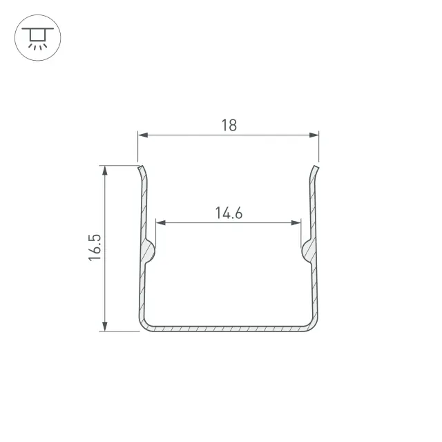 Профиль гибкий WPH-FLEX-1616-1000, ракурс 3