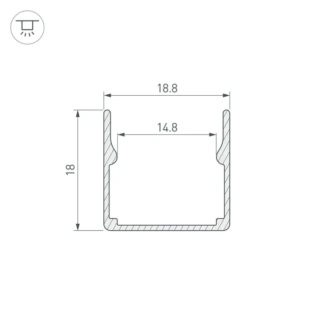 Профиль WPH-FLEX-1616-1000 ANOD, ракурс 3