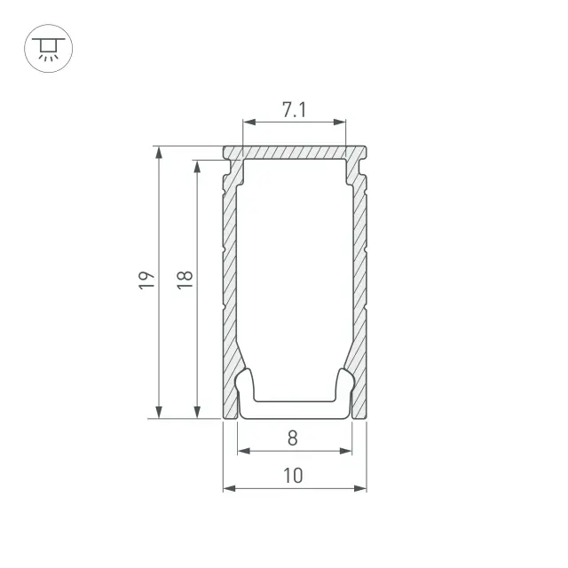 Профиль LINE-1019-2000 ANOD, ракурс 3