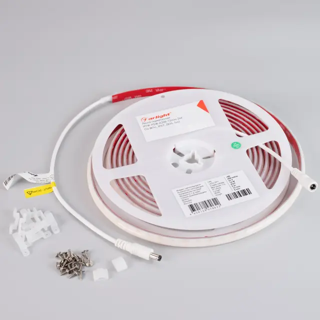 Светодиодная лента герметичная RTW-PSW-A308-12mm 24V Warm2400 (14 W/m, IP67, 2835, 5m), ракурс 2