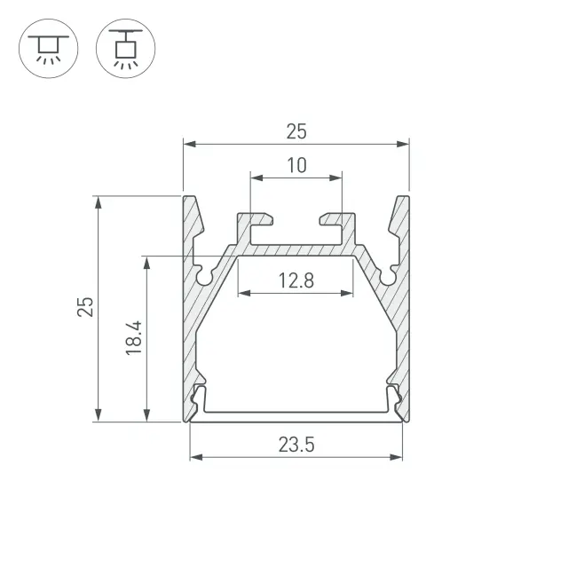 Профиль LINE-2525-2000 ANOD, ракурс 3