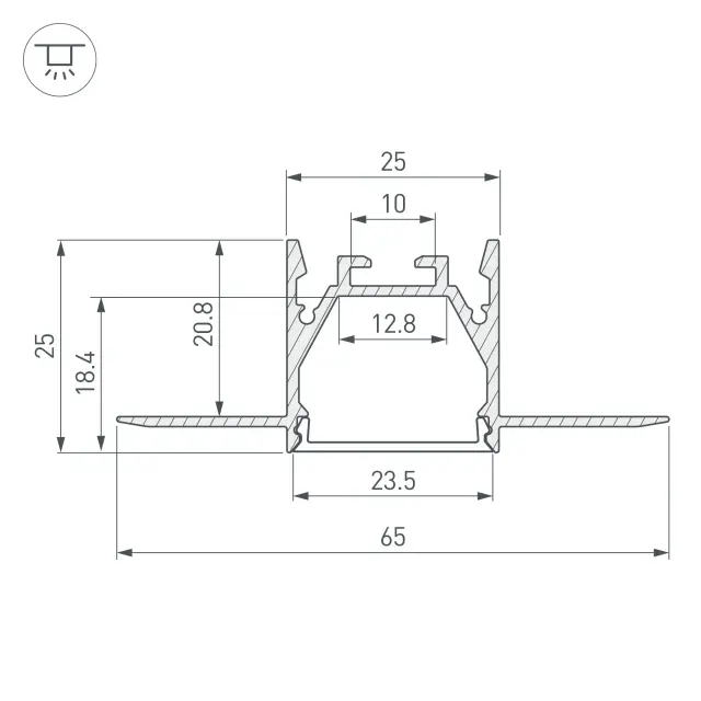 Профиль LINIA25-FANTOM-2000 ANOD, ракурс 3