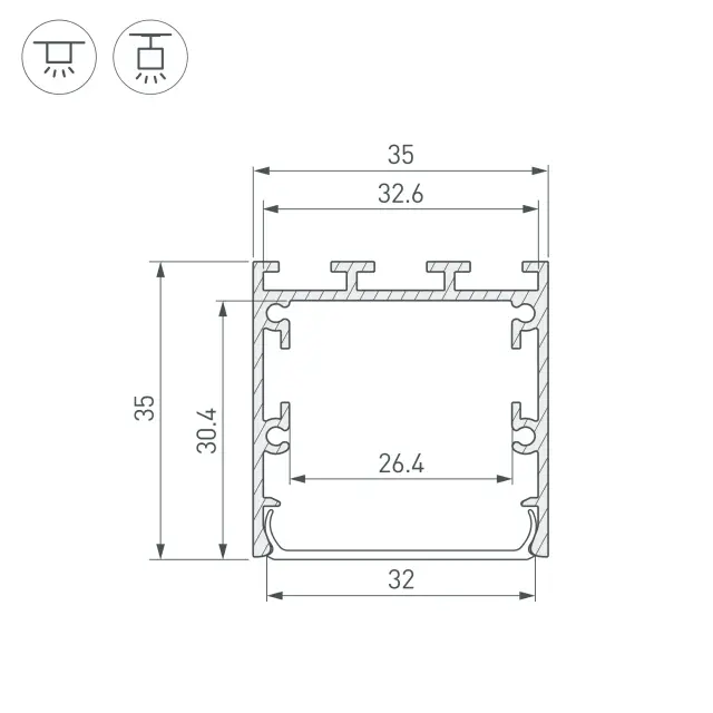 Профиль LINE-М-3535-2000 WHITE, ракурс 3