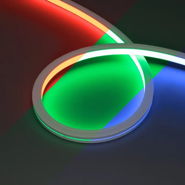 Гибкий неон MOONLIGHT-PRO-TOP-X360-16x16mm 24V RGB (12 W/m, IP67, 10m, wire x2)