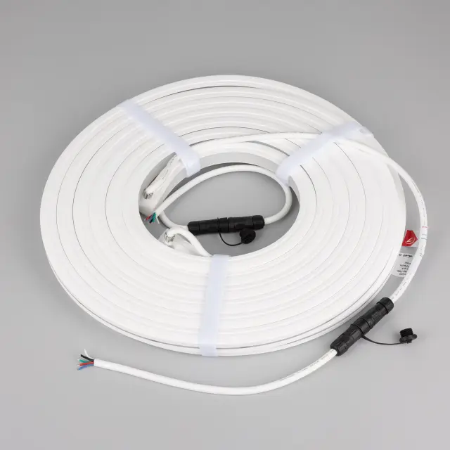 Гибкий неон MOONLIGHT-PRO-TOP-X336-16x16mm 24V RGBW-Warm (12 W/m, IP67, 10m, wire x2), ракурс 4