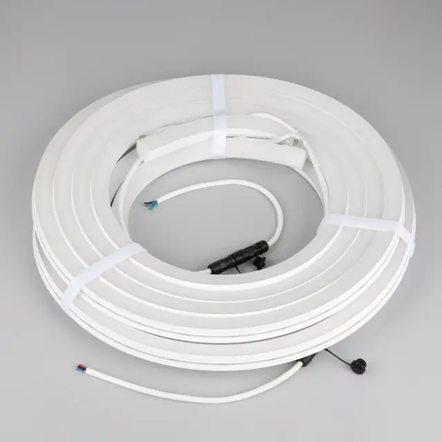 Гибкий неон MOONLIGHT-PRO-SIDE-X360-20x20mm 24V RGB (12 W/m, IP67, 10m, wire x2), ракурс 5