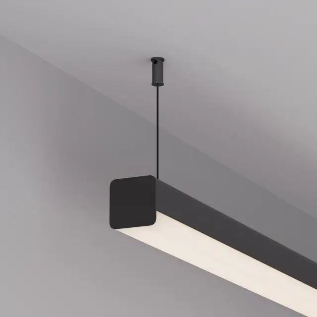 Профиль с экраном LINE-D-3030-2000 SQUARE BLACK+OPAL, ракурс 6