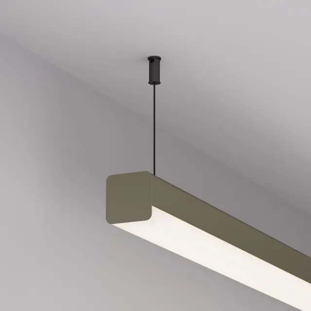Профиль с экраном LINE-D-3030-2000 SQUARE OLIVE GREY+OPAL, ракурс 5