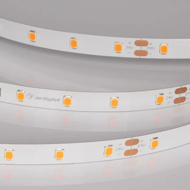 Светодиодная лента RT-A60-8mm 24V Carrot (4.8 W/m, IP20, 5m), ракурс 3