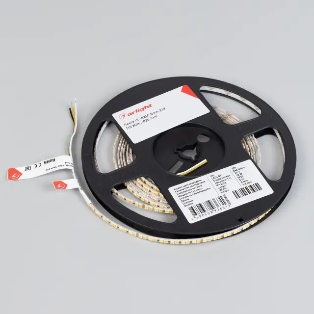 Светодиодная лента UL-A240-5mm 24V White-MIX (10 W/m, IP20, 5m), ракурс 2