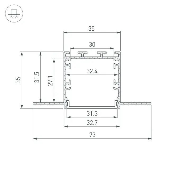 Профиль LINIA32-FANTOM-3000 ANOD, ракурс 4