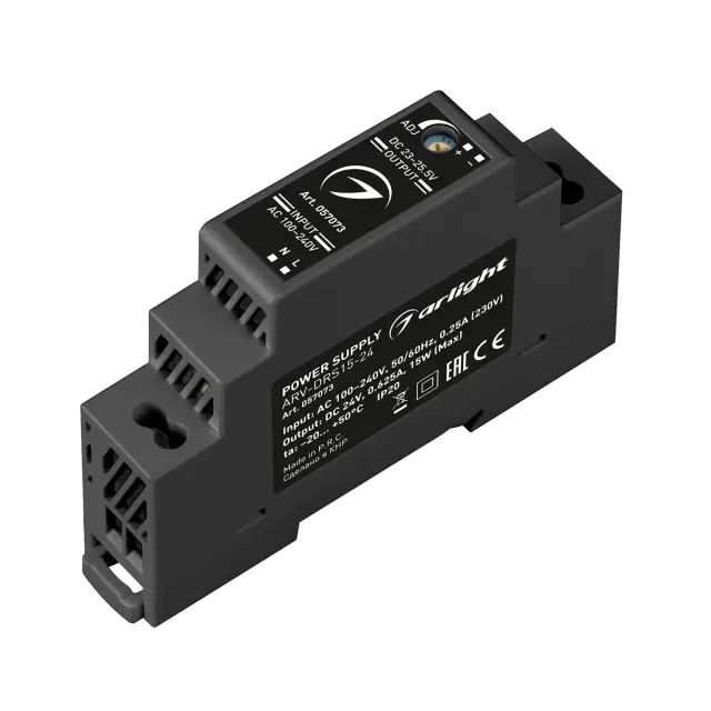 Блок питания ARV-DRS-15-24 (24V, 0.63A, 15W)