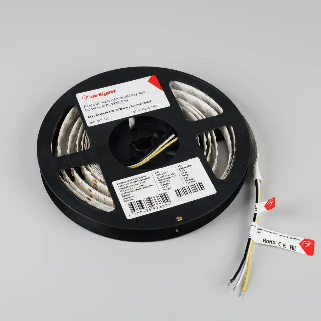 Светодиодная лента UL-A240-15mm 24V Day-MIX (30 W/m, IP20, 2835, 5m), ракурс 4