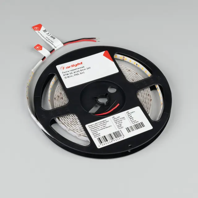 Светодиодная лента герметичная RTW-SE-A140-8mm 24V Day4000 (5 W/m, IP65, 5m), ракурс 3