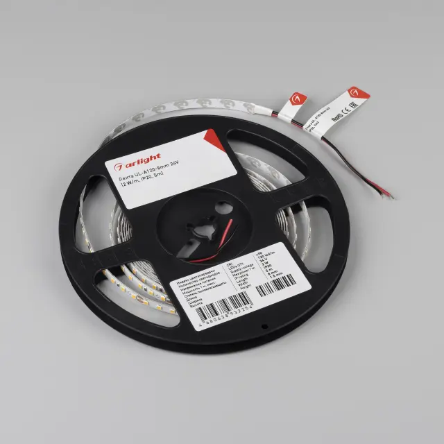 Светодиодная лента UL-A120-8mm 24V Day4000 (2 W/m, IP20, 5m), ракурс 3