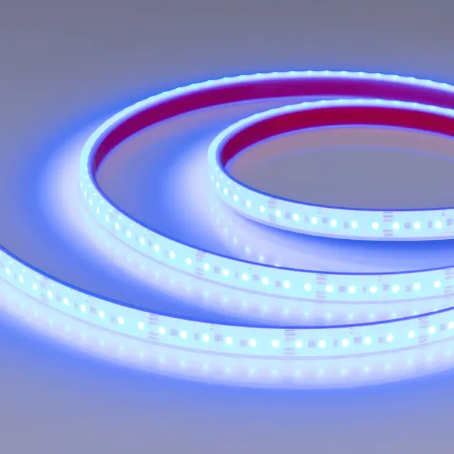 Светодиодная лента герметичная DOT-PFS-X120-12mm 24V RGB (14 W/m, IP68, 5m), ракурс 2