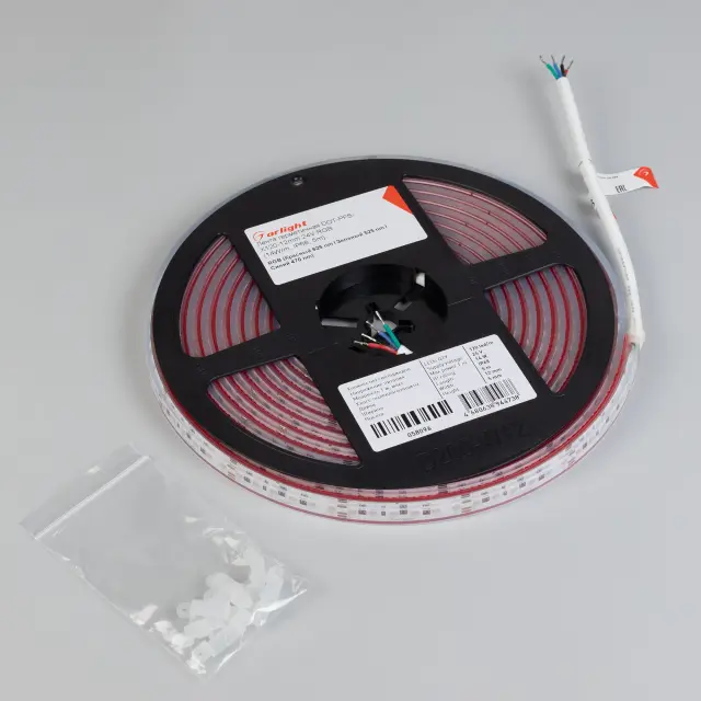 Светодиодная лента герметичная DOT-PFS-X120-12mm 24V RGB (14 W/m, IP68, 5m), ракурс 5