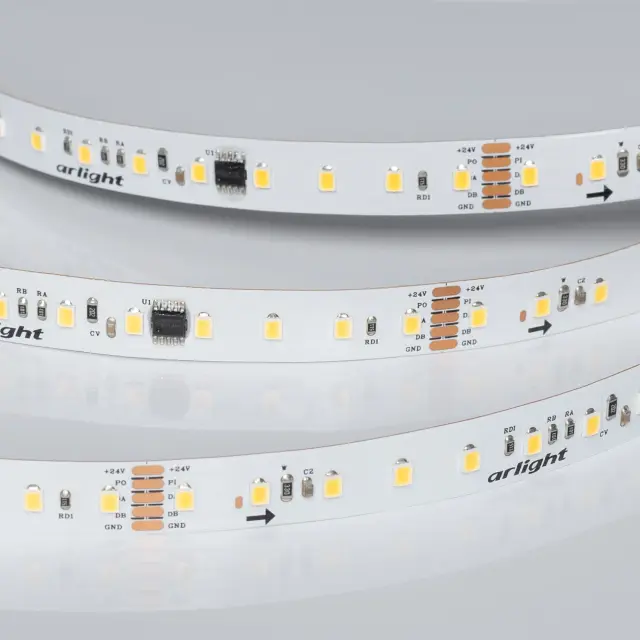 Светодиодная лента DMX-A96-12mm 24V White6000-PX12 (14 W/m, IP20, 5m), ракурс 2