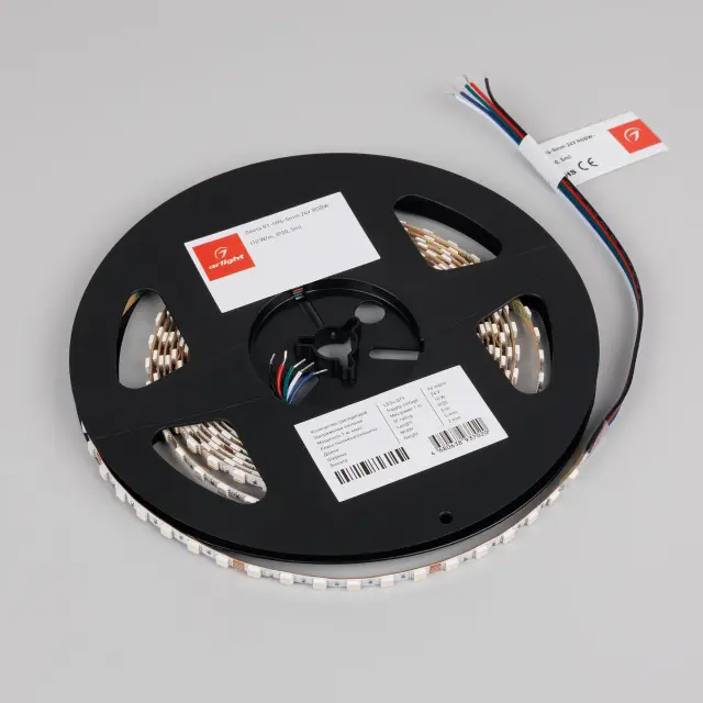 Светодиодная лента RT-H96-5mm 24V RGBW-Day-4-in-1 (10 W/m, IP20, 5m), ракурс 3