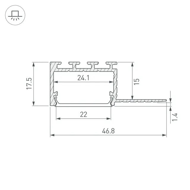 Профиль PLS-F-HIDE-EDGE-2000, ракурс 3