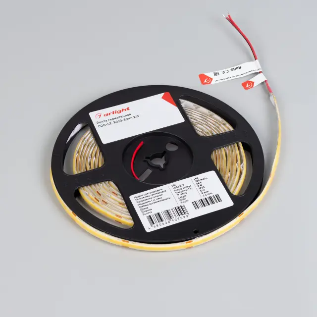 Светодиодная лента герметичная COB-SE-X320-8mm 24V Day4000 (8 W/m, IP65, 5m), ракурс 4