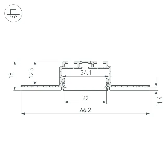 Профиль PLS-LOCK-H15-F-HIDE-2000, ракурс 3