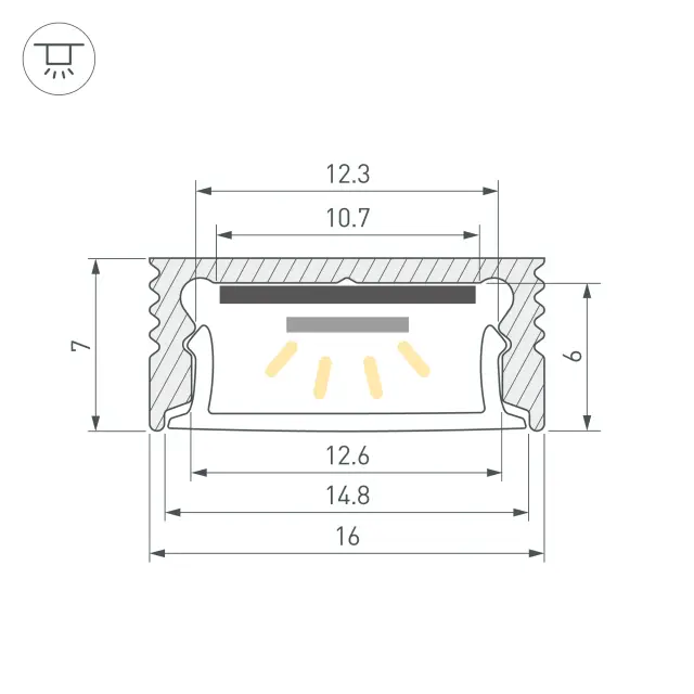 Профиль SL-SLIM-H7-2000 ANOD (BY), ракурс 3