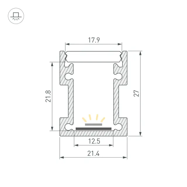Профиль FLOOR22-H27-2000 ANOD, ракурс 3