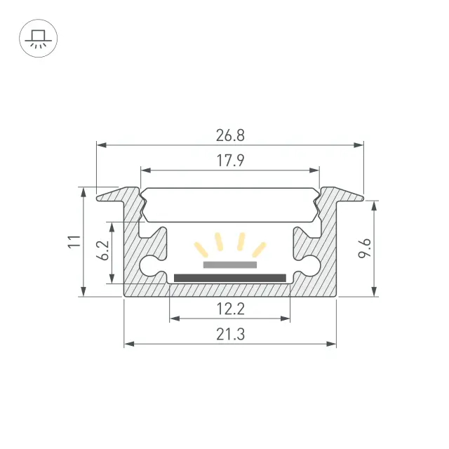 Профиль FLOOR27-H11-F-2000 ANOD, ракурс 3