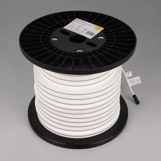Гибкий неон MOONLIGHT-PRO-TOP-X320-20x20mm 48V Warm3000 (10 W/m, IP67, 30m, wire x2), ракурс 3