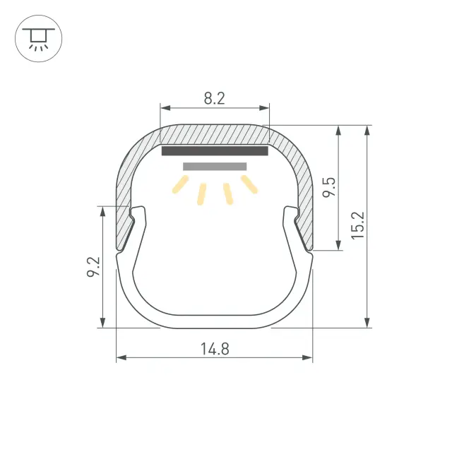 Профиль LINE-D-1515-2000 SQUARE ANOD, ракурс 2