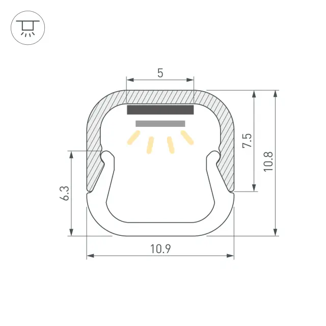 Профиль LINE-D-1111-2000 SQUARE ANOD, ракурс 2