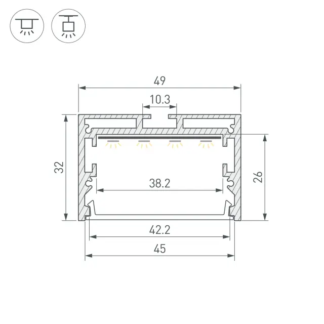 Профиль SL-LINE-4932-3000 ANOD (BY), ракурс 3